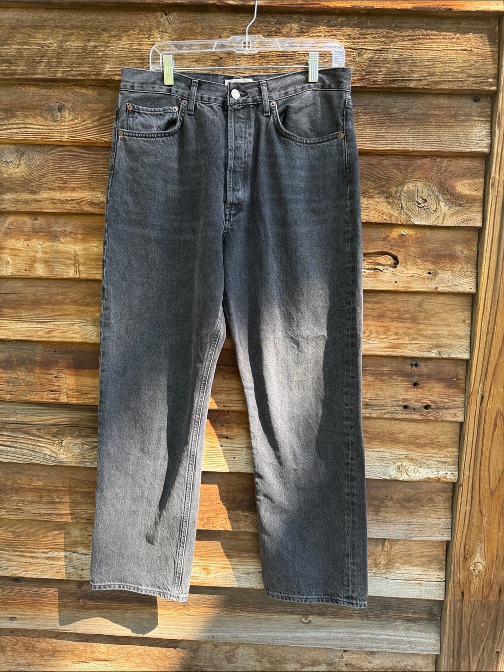 AGOLDE charcoal jeans button fly